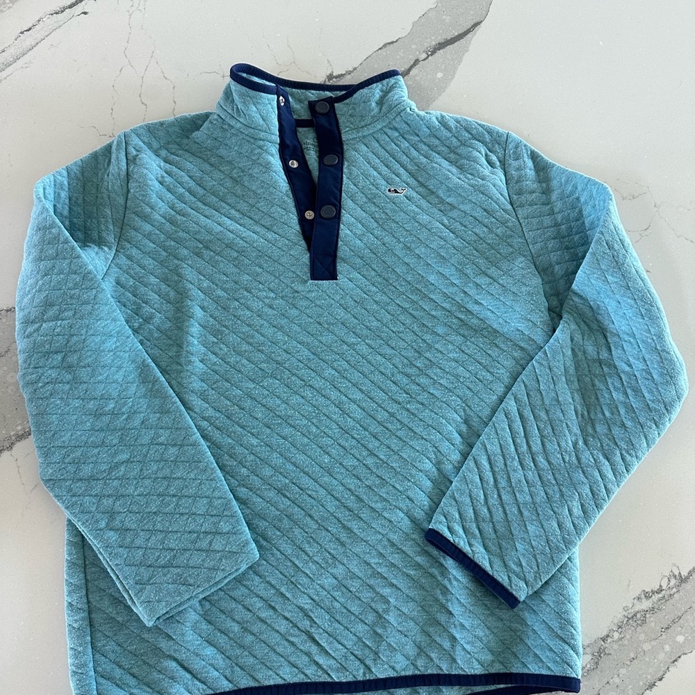 Boys Vineyard Vines Blue Quilted Sweater XL